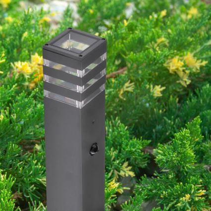 Ulkovalaisin anturilla TEKSAS 1xE27/12W/230V IP44 74 cm grafiitti