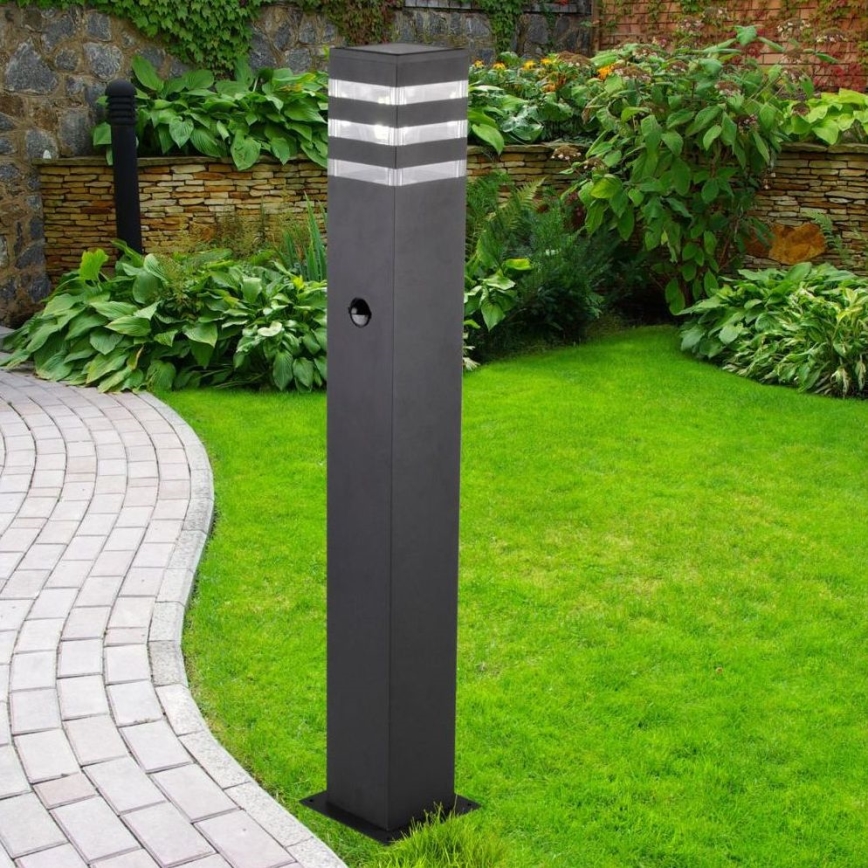 Ulkovalaisin anturilla TEKSAS 1xE27/12W/230V IP44 74 cm grafiitti