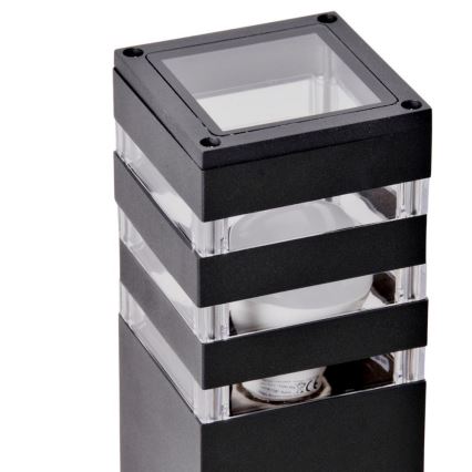 Ulkovalaisin anturilla TEKSAS 1xE27/12W/230V IP44 74 cm grafiitti