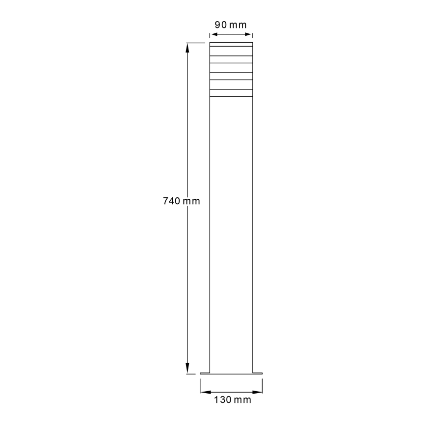 Ulkovalaisin anturilla TEKSAS 1xE27/12W/230V IP44 74 cm grafiitti