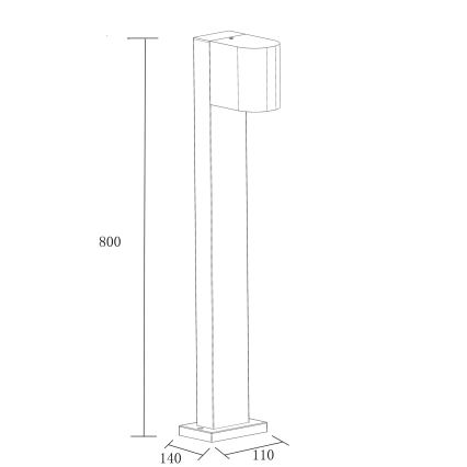 Ulkovalaisin BOSTON 1xGU10/10W/230V 80 cm IP54 musta