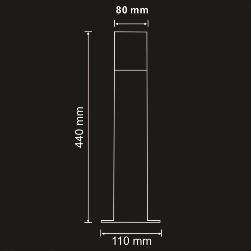 Ulkovalaisin DALLAS 1xE27/12W/230V IP44 44 cm grafiitti