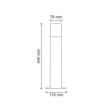 Ulkovalaisin NEW YORK 1xE27/12W/230V IP44 44 cm antrasiitti