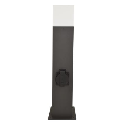 Ulkovalaisin pistorasialla NEW YORK 1xE27/12W/230V IP44 44 cm grafiitti