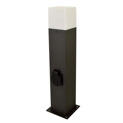 Ulkovalaisin pistorasialla NEW YORK 1xE27/12W/230V IP44 44 cm grafiitti