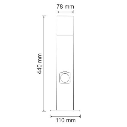 Ulkovalaisin pistorasialla NEW YORK 1xE27/12W/230V IP44 44 cm grafiitti