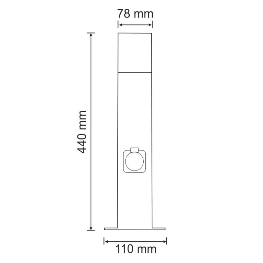 Ulkovalaisin pistorasialla NEW YORK 1xE27/12W/230V IP44 44 cm grafiitti