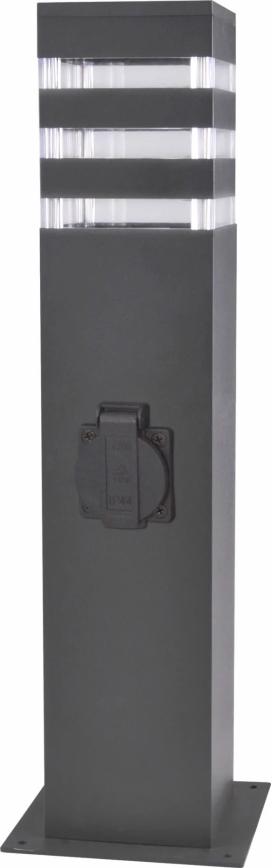 Ulkovalaisin pistorasialla TEKSAS 1xE27/20W/230V 44 cm IP44 antrasiitti