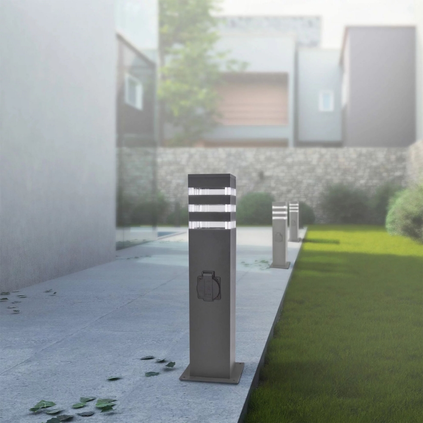 Ulkovalaisin pistorasialla TEKSAS 1xE27/20W/230V 44 cm IP44 antrasiitti