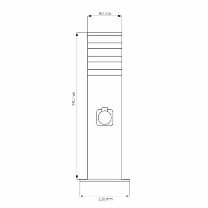 Ulkovalaisin pistorasialla TEKSAS 1xE27/20W/230V IP54 44 cm