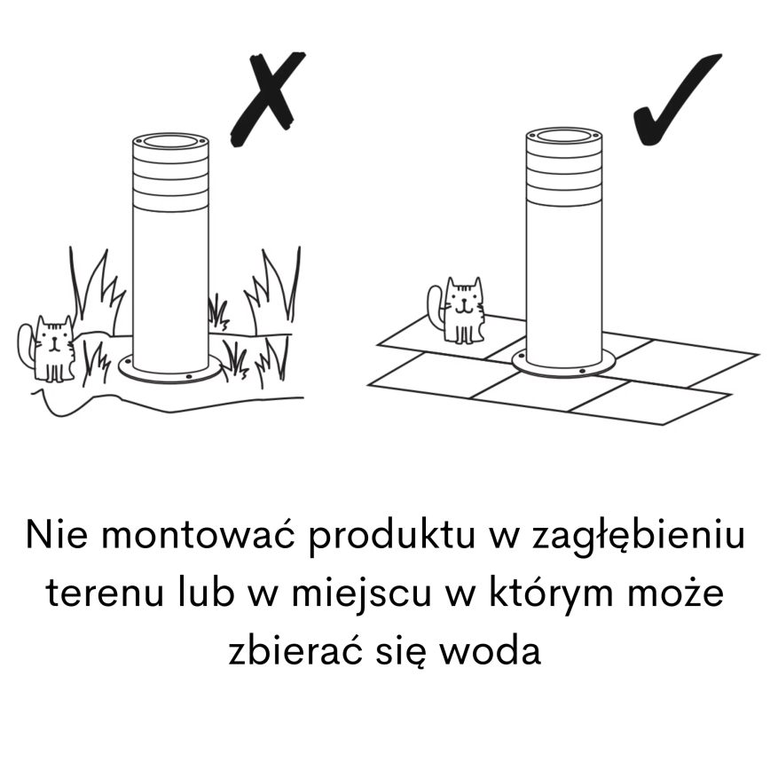 Ulkovalaisin RINO 1xE27/12W/230V IP54 44 cm musta