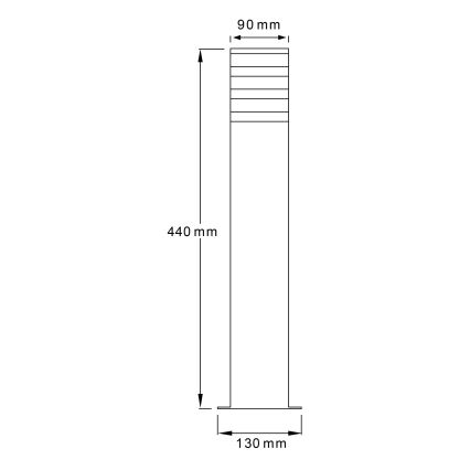 Ulkovalaisin TEKSAS 1xE27/12W/230V IP44 44 cm grafiitti