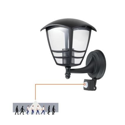 Ulkovalo anturilla TEVIO 1xE27/60W/230V IP54 musta