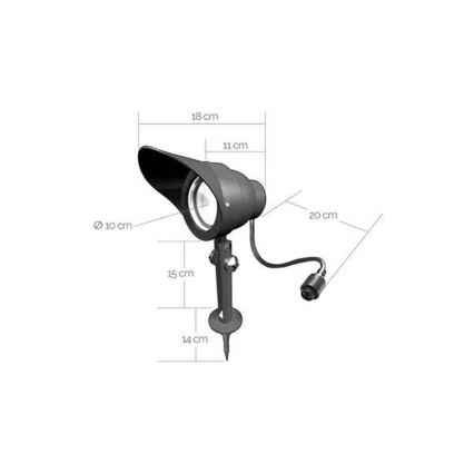 Ulkovalo EASY CONNECT 1xGU10/4W/230V IP67 musta
