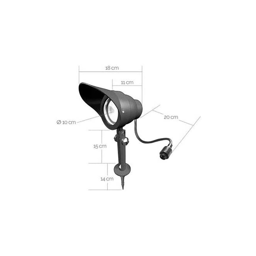 Ulkovalo EASY CONNECT 1xGU10/4W/230V IP67 musta