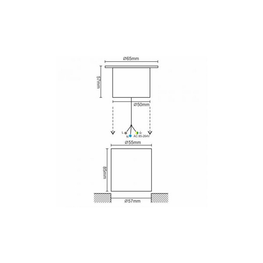 Ulkoväylän LED-valo LED/4W/85-264V IP67 2800K