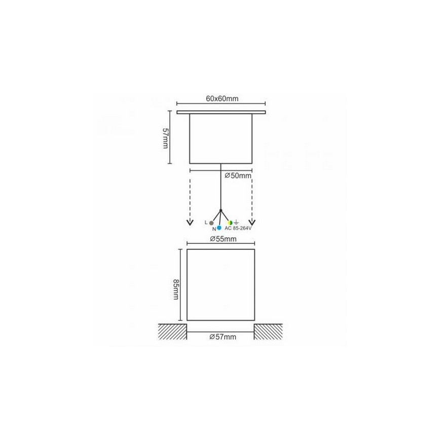 Ulkoväylän LED-valo LED/4W/85-264V IP67 2800K