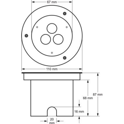 Ulkoväylän LED-valo SIBAR 3xLED/1W/230V IP67 4000K