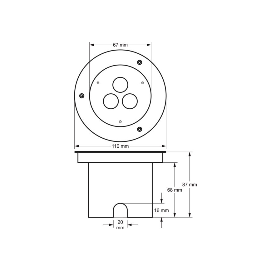 Ulkoväylän LED-valo SIBAR 3xLED/1W/230V IP67 4000K