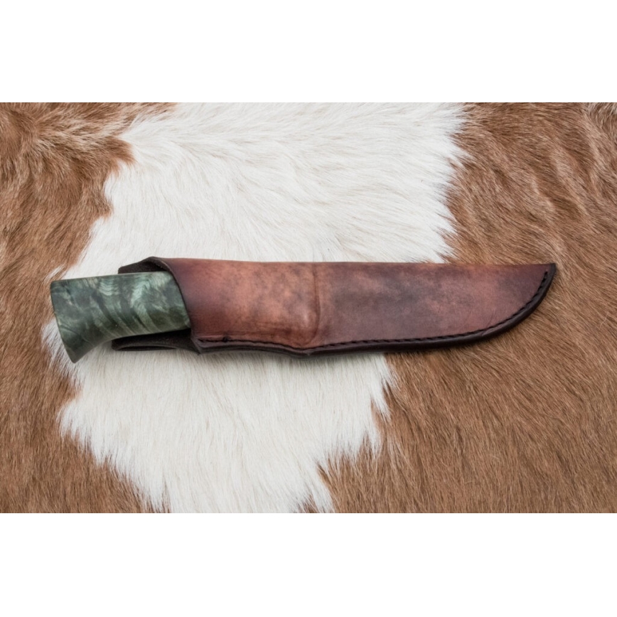 Uniikki Damascus-veitsi 11,6 cm vaahtera/eebenpuu