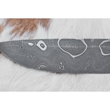 Uniikki Damascus-veitsi 11,6 cm vaahtera/eebenpuu