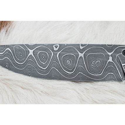 Uniikki Damascus-veitsi 12,7 cm vaahtera/akaatti