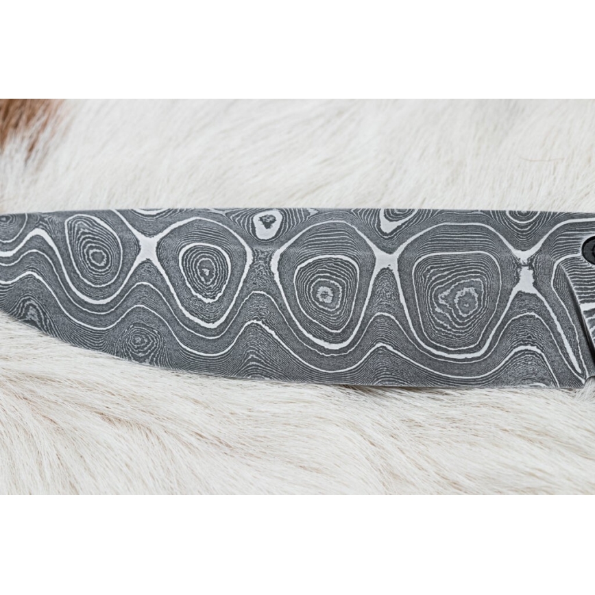 Uniikki Damascus-veitsi 12,7 cm vaahtera/akaatti