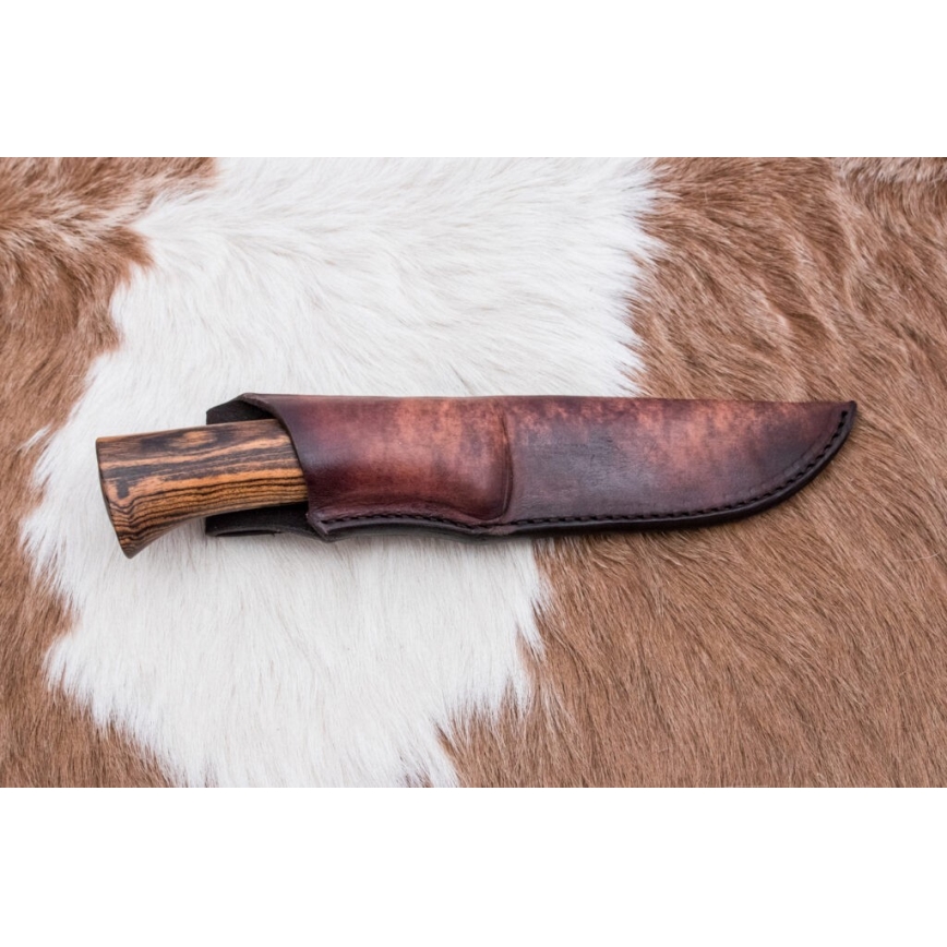 Uniikki Damascus-veitsi 12 cm bocote/eebenpuu