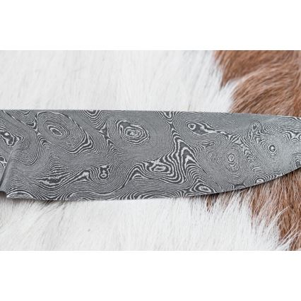 Uniikki Damascus-veitsi 12 cm bocote/eebenpuu