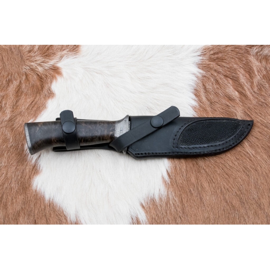 Uniikki Damascus-veitsi 13,8 cm vaahtera