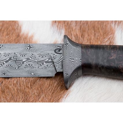 Uniikki Damascus-veitsi 13,8 cm vaahtera