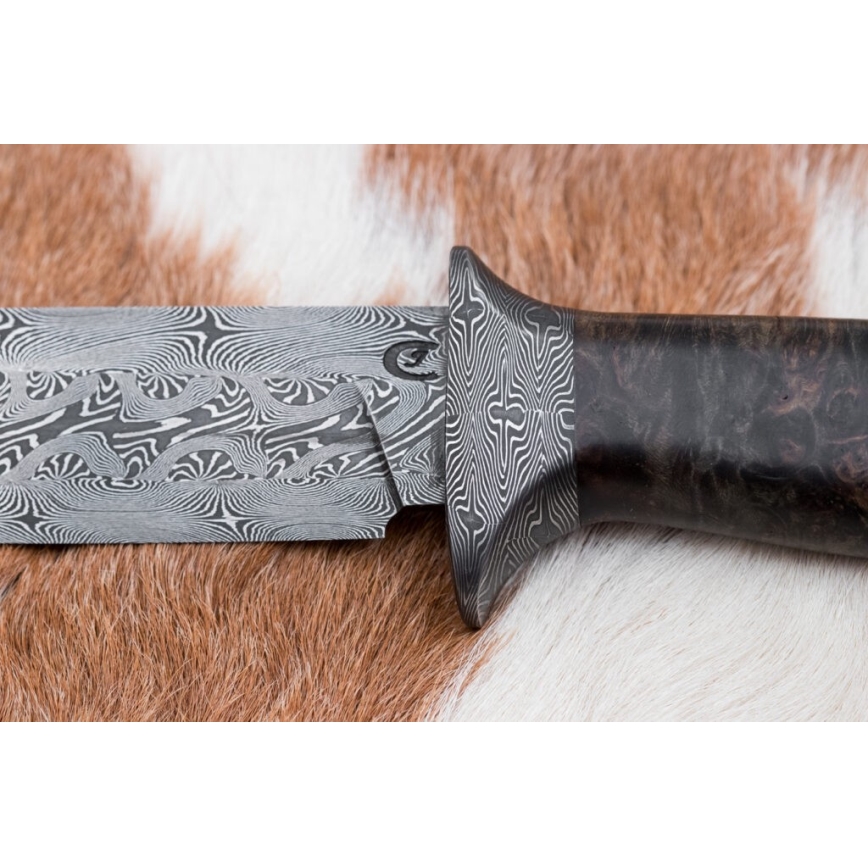 Uniikki Damascus-veitsi 13,8 cm vaahtera