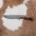 Uniikki Damascus-veitsi 14,4 cm kastanjapuu/mammutinhammas
