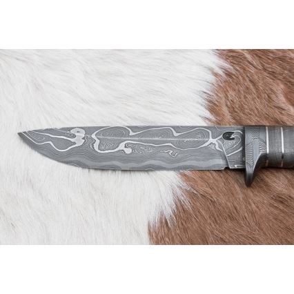 Uniikki Damascus-veitsi 14 cm tuhka