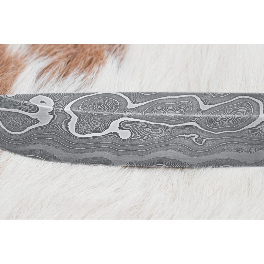 Uniikki Damascus-veitsi 14 cm tuhka