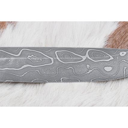 Uniikki Damascus-veitsi 14 cm tuhka