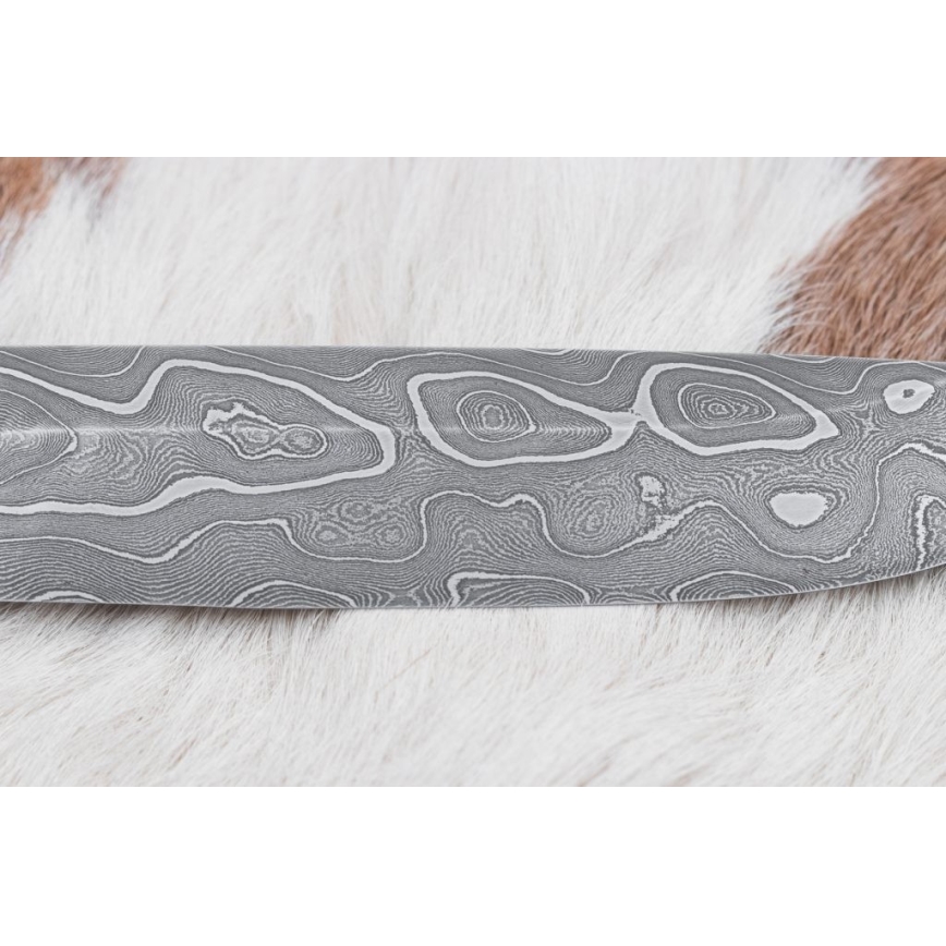 Uniikki Damascus-veitsi 14 cm tuhka