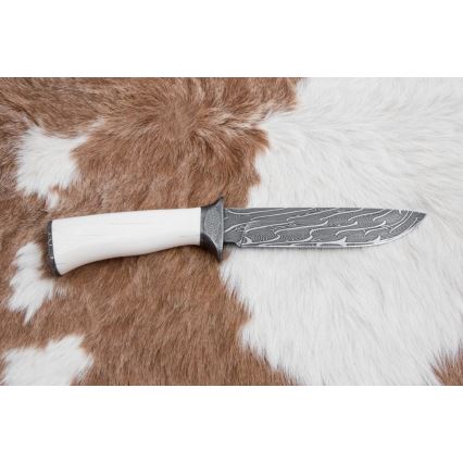 Uniikki Damascus-veitsi 15 cm mammutinhammas