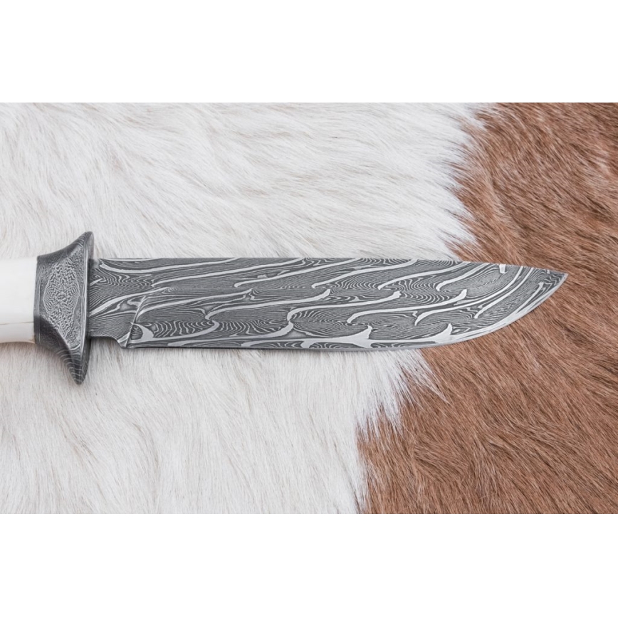 Uniikki Damascus-veitsi 15 cm mammutinhammas