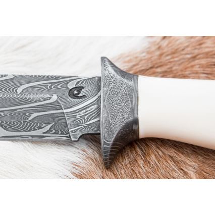 Uniikki Damascus-veitsi 15 cm mammutinhammas