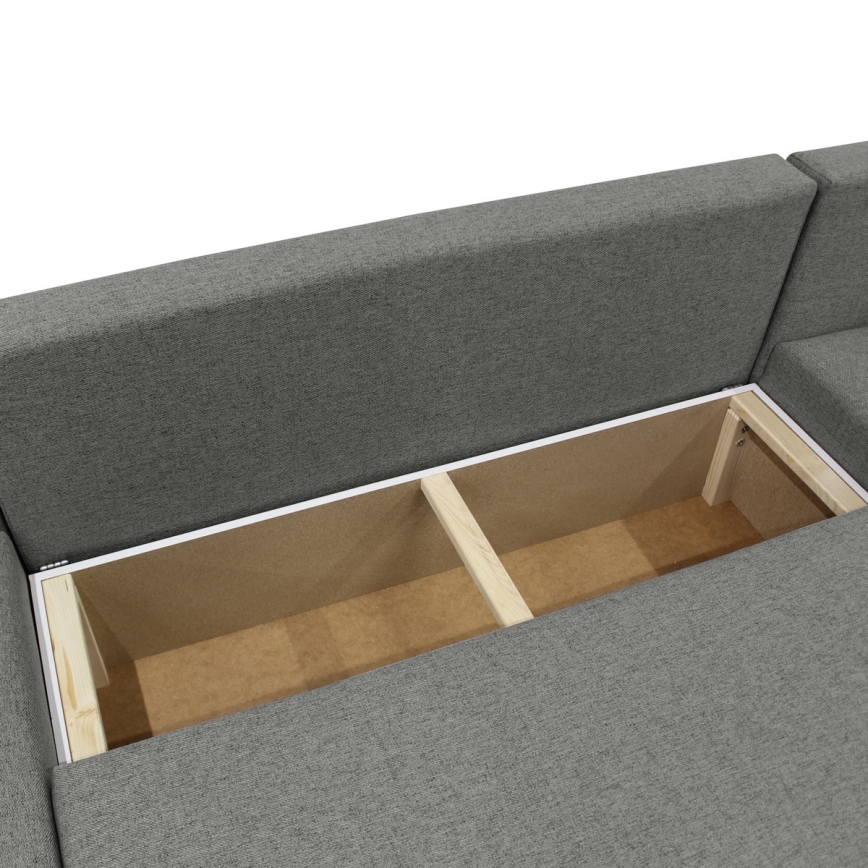 Monikäyttöinen U-muotoinen vuodesohva säilytystilalla ALMEIDA, antrasiitti