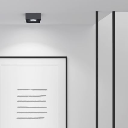 Upotettava kohdevalo BALI 1xGU5,3/MR16/25W/12V neliö musta