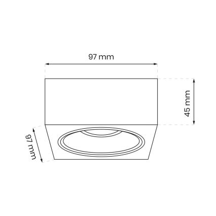 Upotettava kohdevalo BALI 1xGU5,3/MR16/25W/12V neliö musta