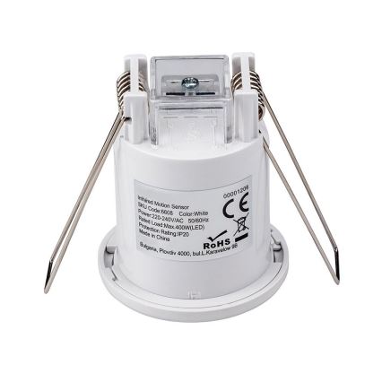 Upotettava liiketunnistin PIR 360° 400W/230V valkoinen