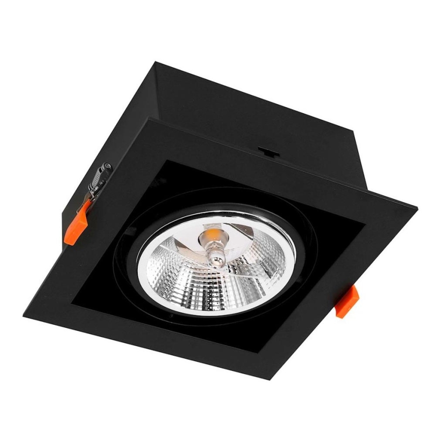 Upotettu valo PLAZA AR111 1xGU10/12W/230V musta
