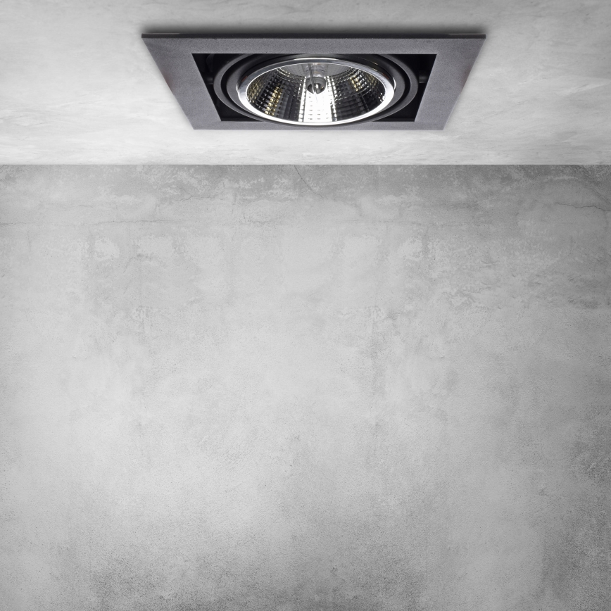 Upotettu valo PLAZA AR111 1xGU10/12W/230V musta