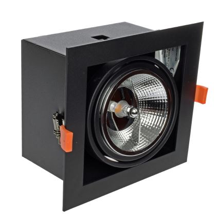 Upotettu valo PLAZA AR111 1xGU10/12W/230V musta