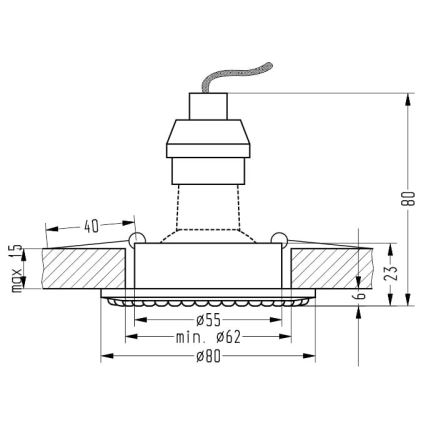 Upotettu valo SOC 1xGU10/50W/230V