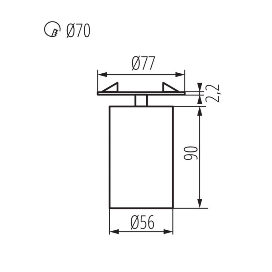 Upotettu valonheitin CHIRO 1xGU10/35W/230V musta