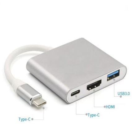 USB-C-hubi 3-in-1 Power Delivery 100 W ja HDMI 4K